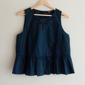 NWT! Madewell Embroidered Peplum Tank Top